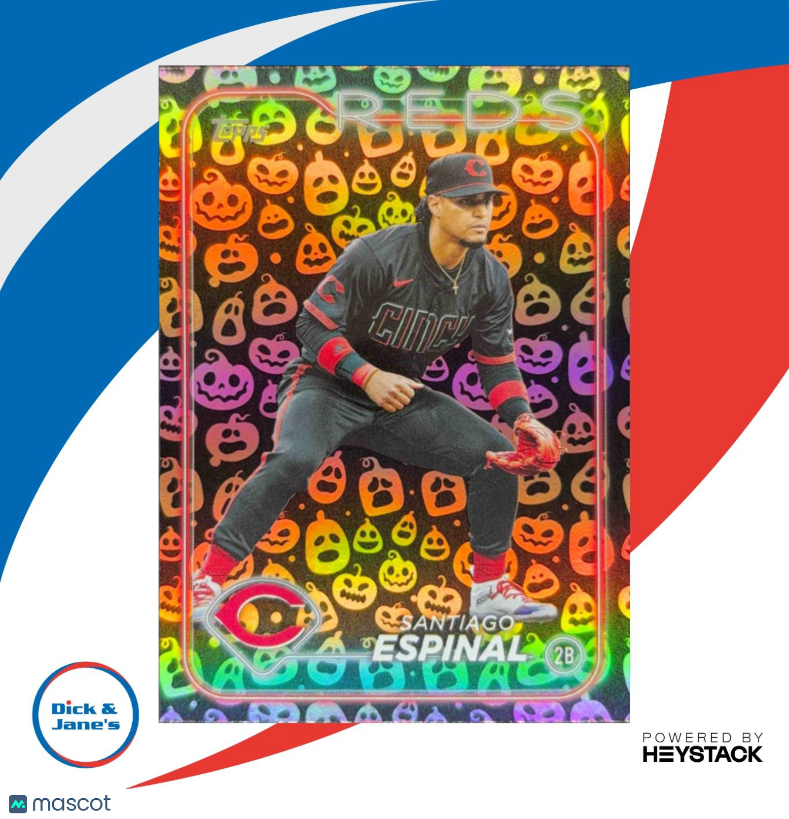 2024 Topps Update Santiago Espinal Holiday Jack O’Lantern #US307 Cincinnati Reds - Sports Cards