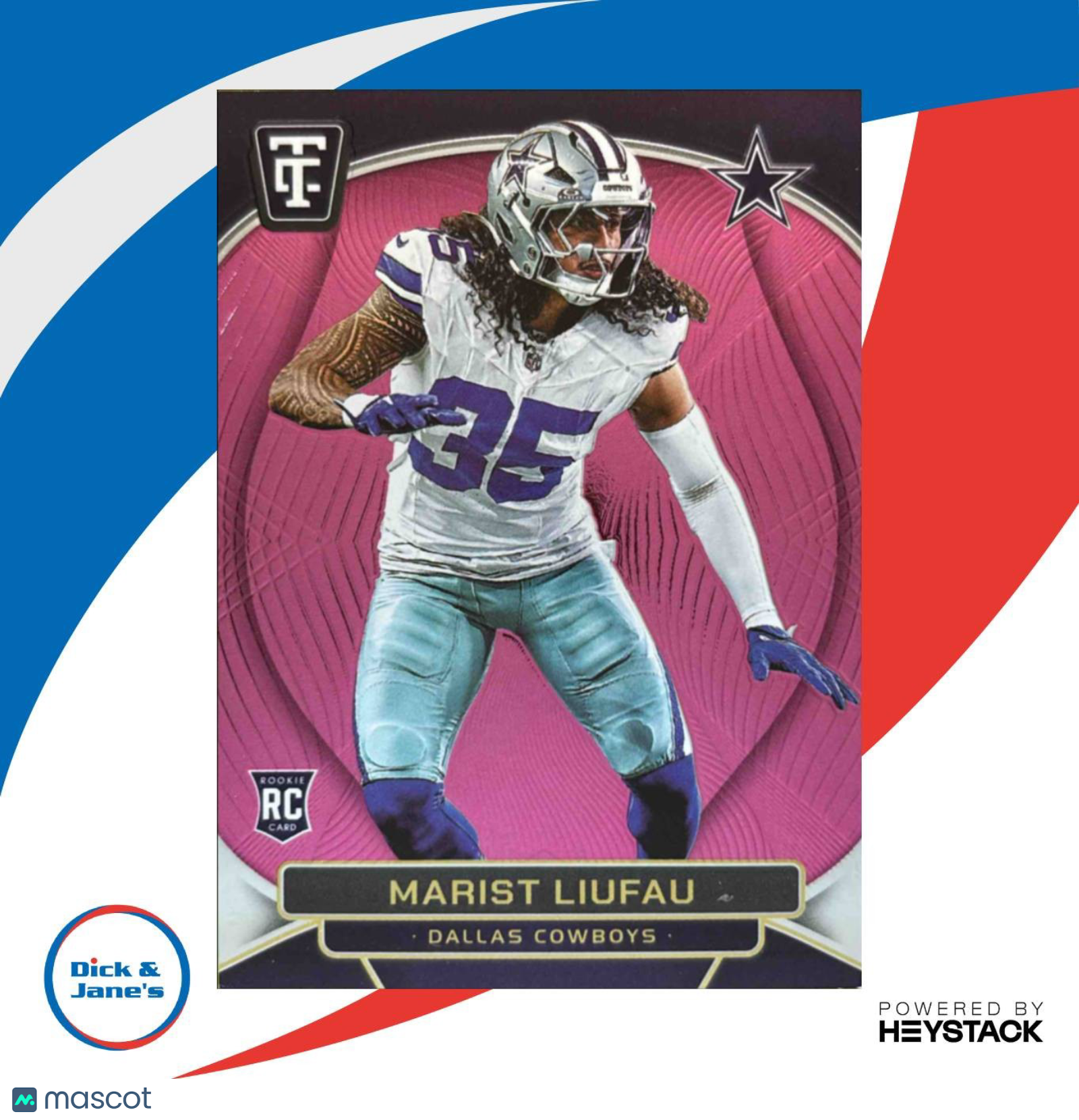 2024 Totally Certified Marist Liufau Rookies Mirror Pink /44 #158 RC Cowboys - Sports Cards