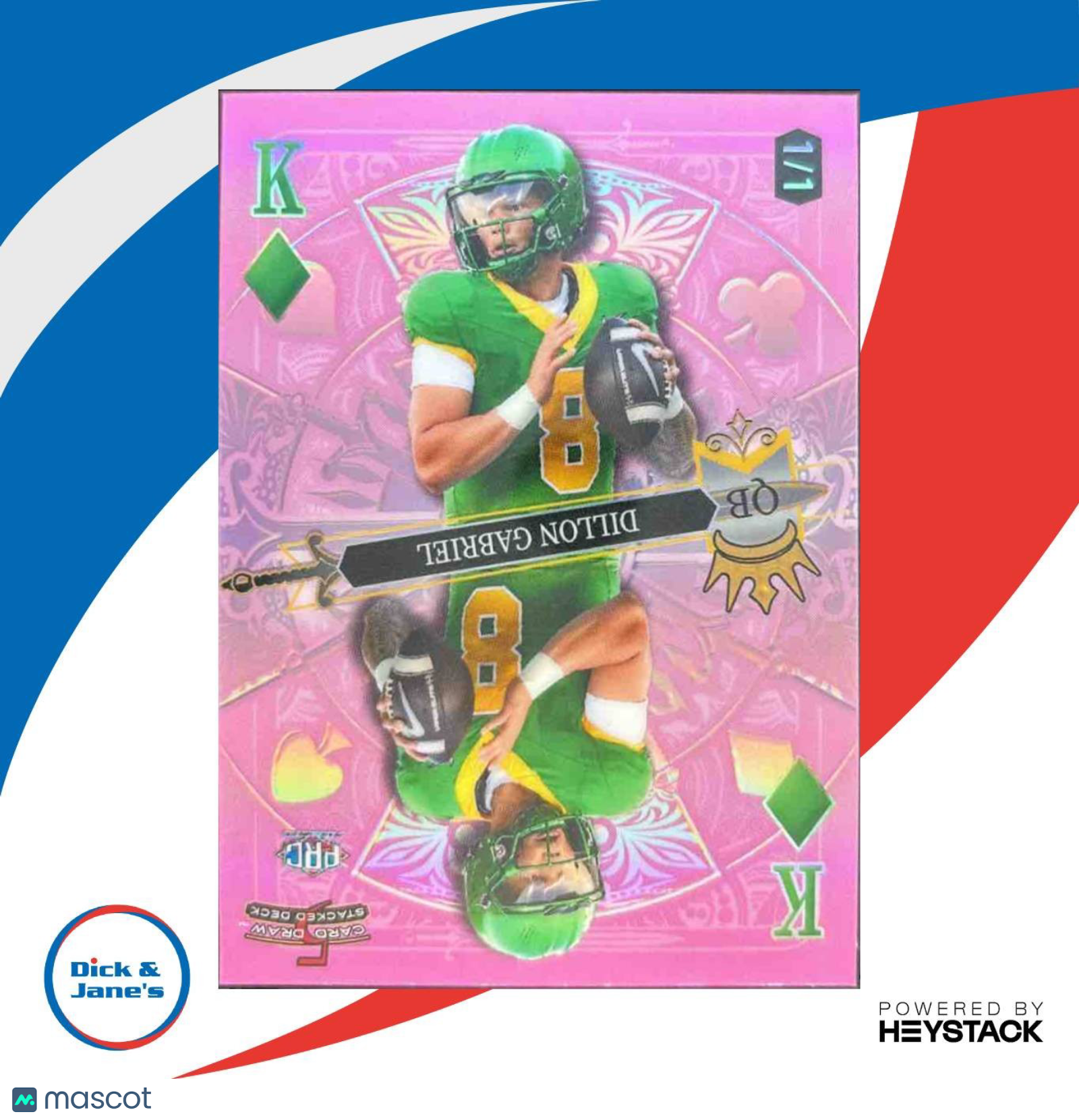 2024 Wild Card 5 Draw Dillon Gabriel King Diamond Rainbow 1/1 Oregon Ducks - Sports Cards