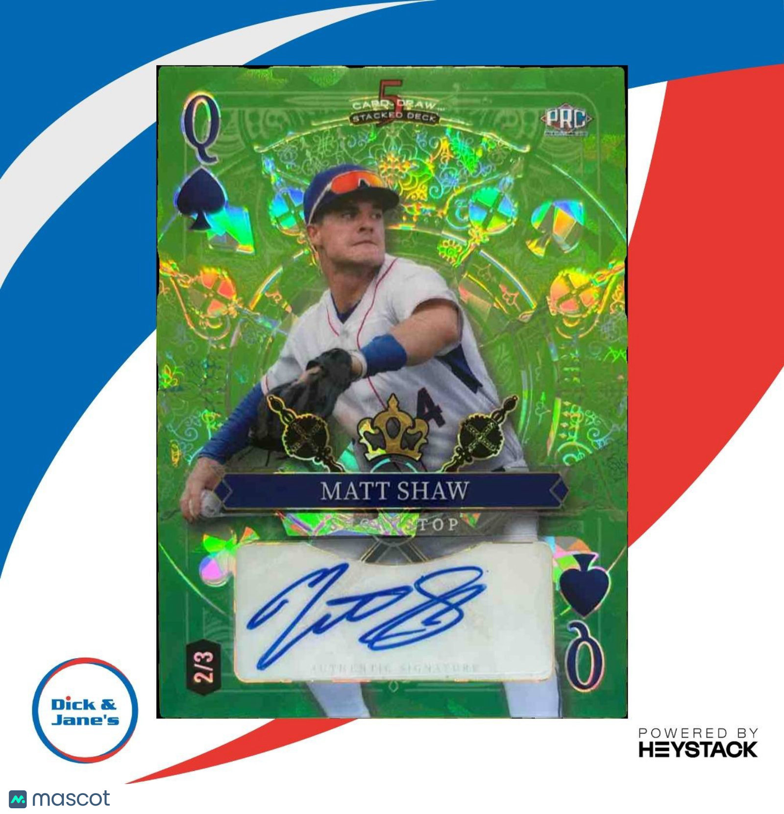2024 Wild Card 5 Card Stacked Matt Shaw Auto /3 Queen of Spades - Sports Cards