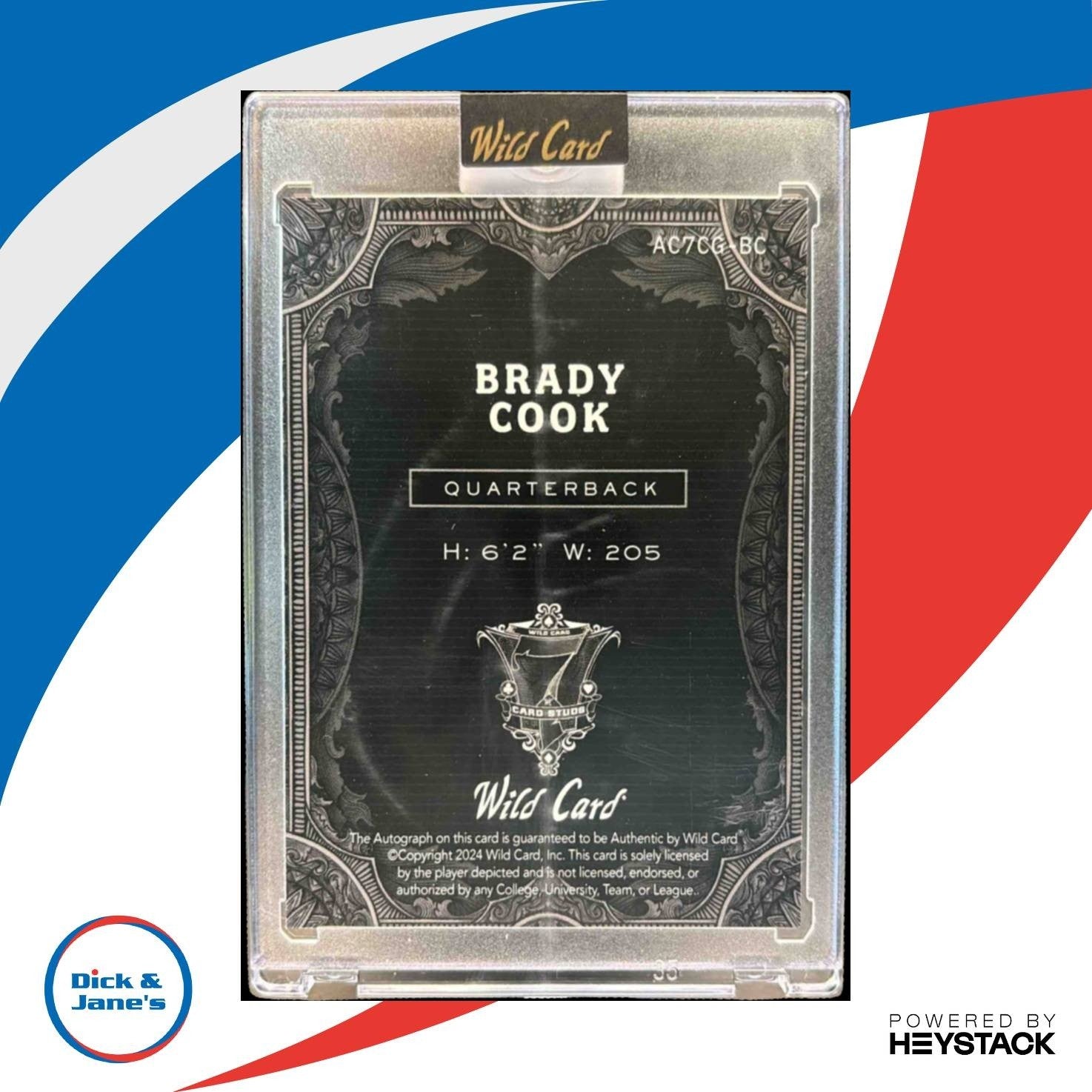 2024 Wild Card 7 Studs Brady Cook Auto /2 Auto Missouri Tigers - Sports Cards