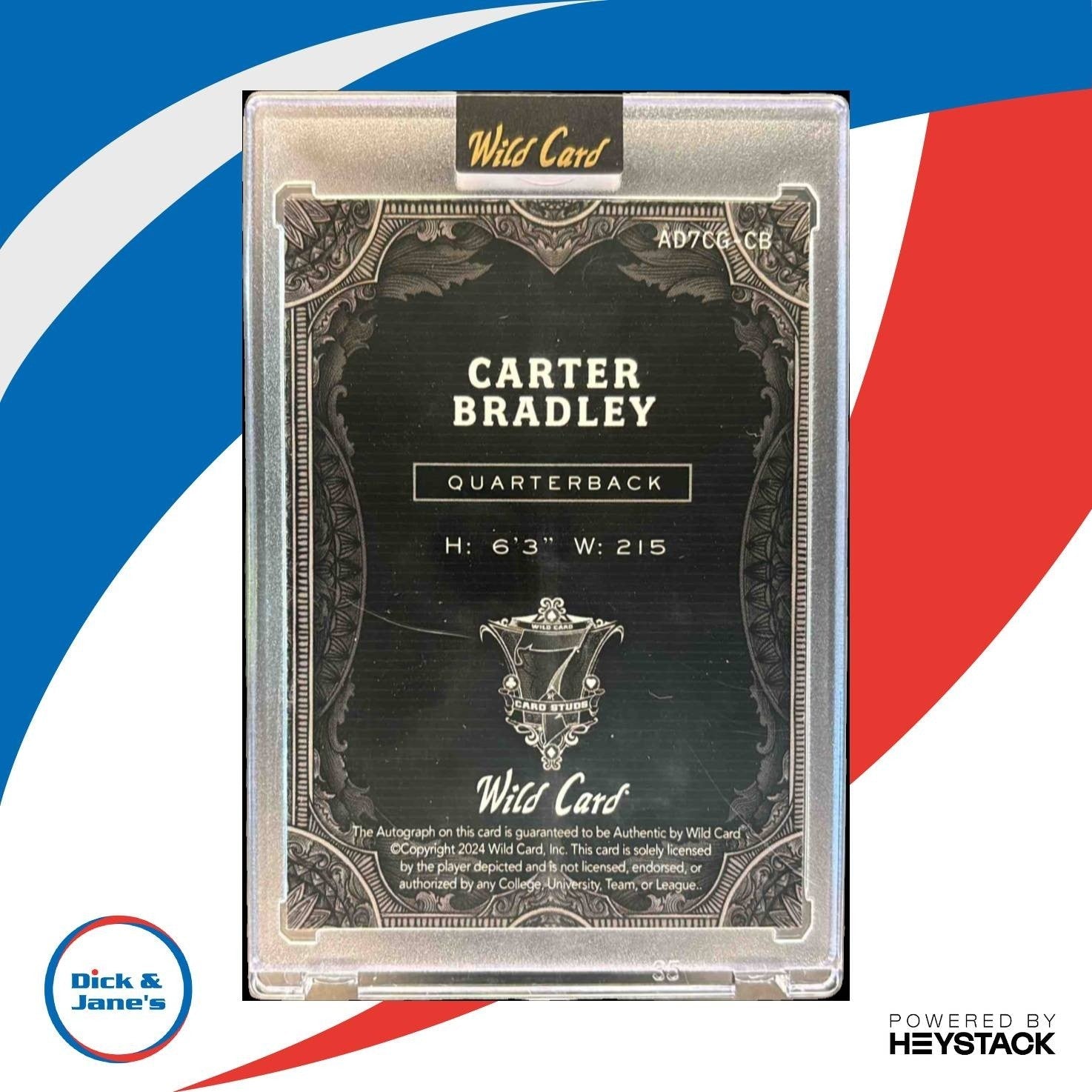 2024 Wild Card 7 Studs Carter Bradley Auto /4 #AD7CG-CB Auto - Sports Cards