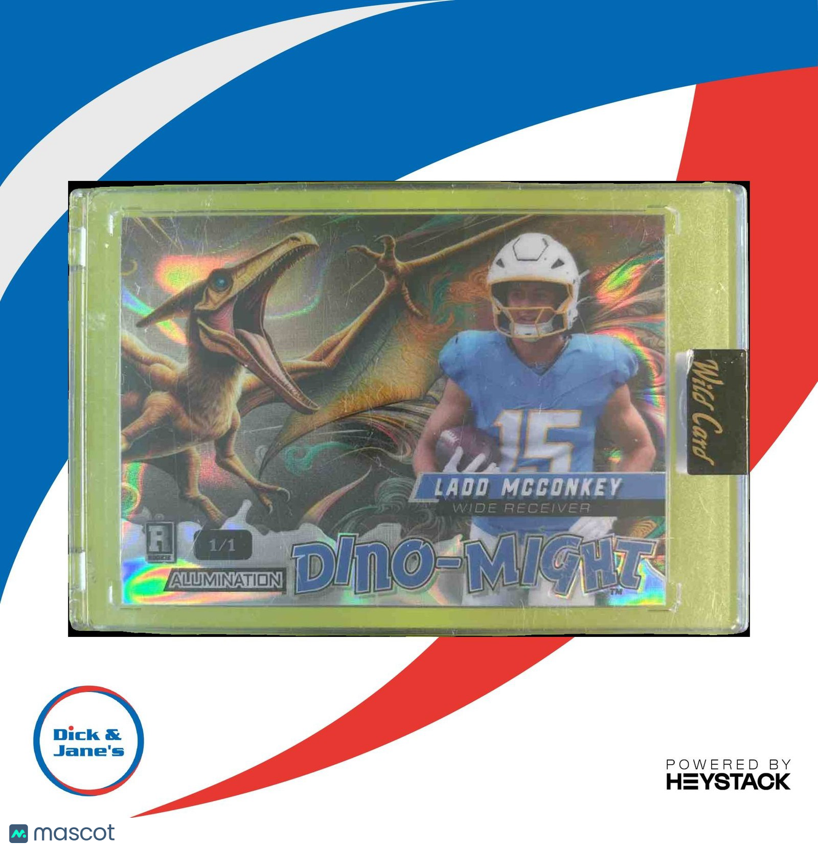 2024 Wild Card Alumination DinoMight Ladd McConkey Pteradactyl 1/1 #DMPTE1-LM - Sports Cards