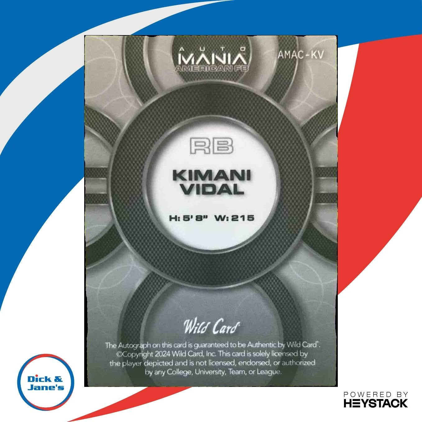 2024 Wild Card Automania American Kimani Vidal /10 #AMAC-KV Auto - Sports Cards
