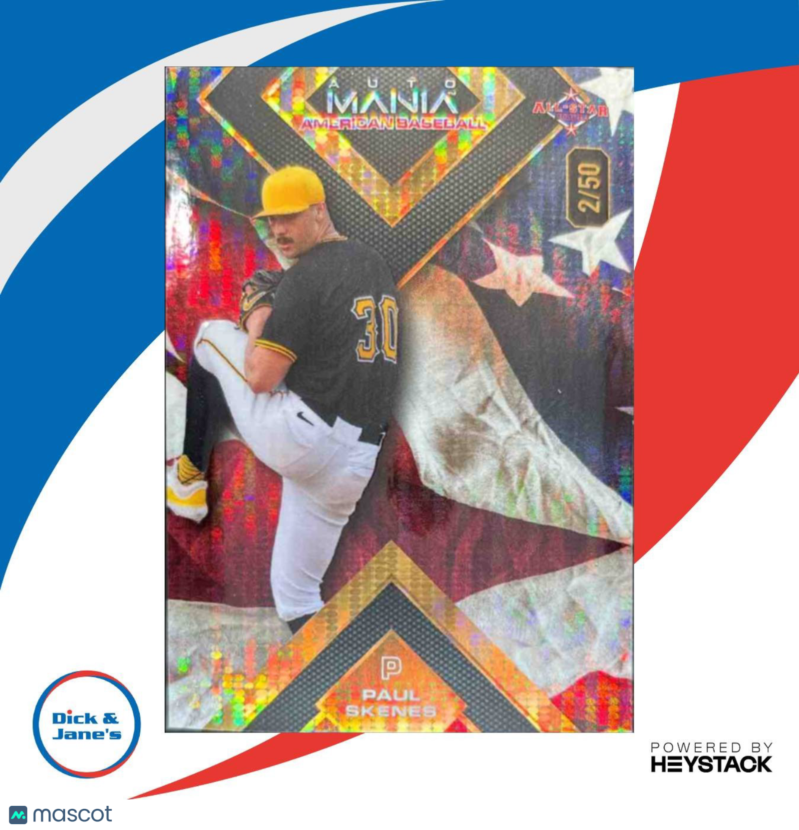 2024 Wild Card Clearview Paul Skenes National Exclusive American Flag /50 Pirate - Sports Cards