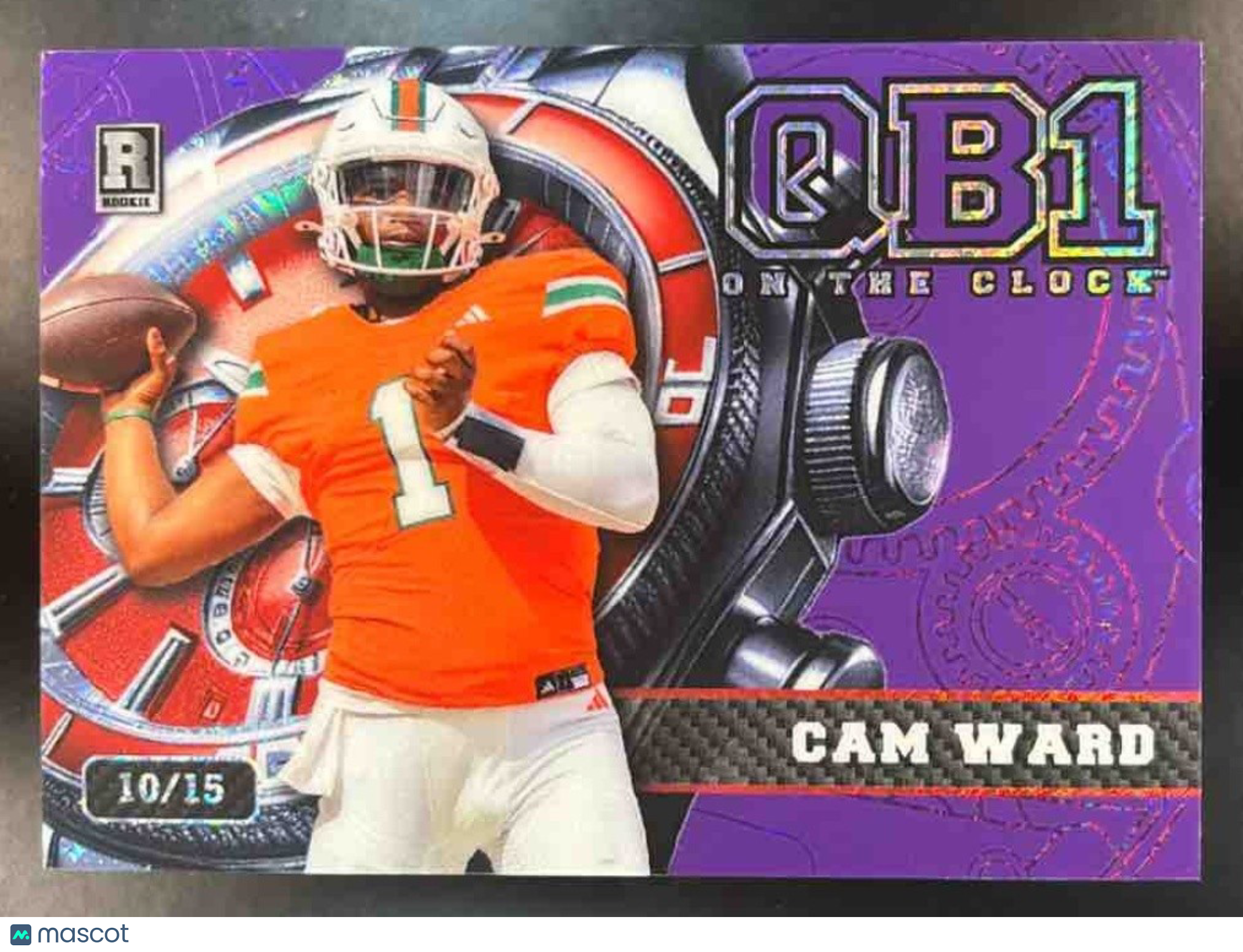 2024 Wild Card QB1 On the Clock Cam Ward Purple /15 - Sports Cards