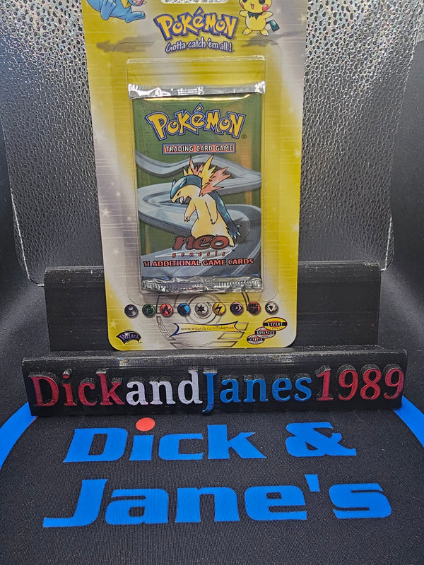 One Vintage WOTC 2000 Pokemon Neo Genesis Booster Blister Pack Factory Sealed (Typhlosion Artwork)