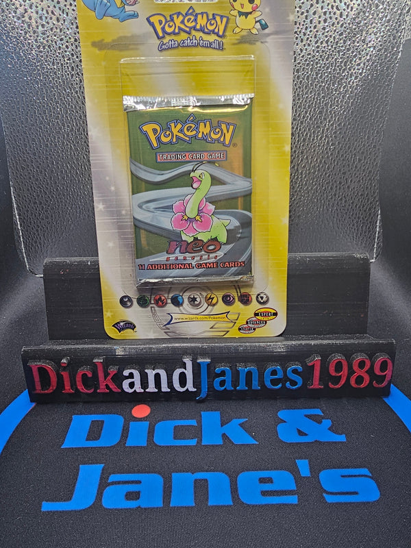 One Vintage WOTC 2000 Pokemon Neo Genesis Booster Blister Pack Factory Sealed (Meganium Artwork)