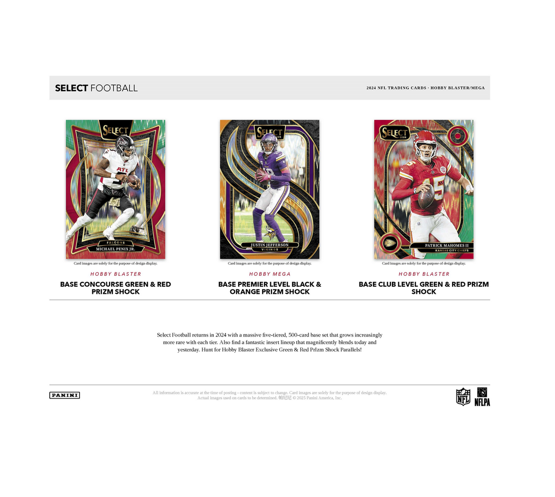 2024 Select Football Hobby Blaster Box (Green/Red Shock Parallels)
