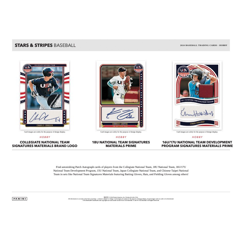 2024 Panini USA Stars & Stripes Baseball Hobby Box (7 Autos or Mem)