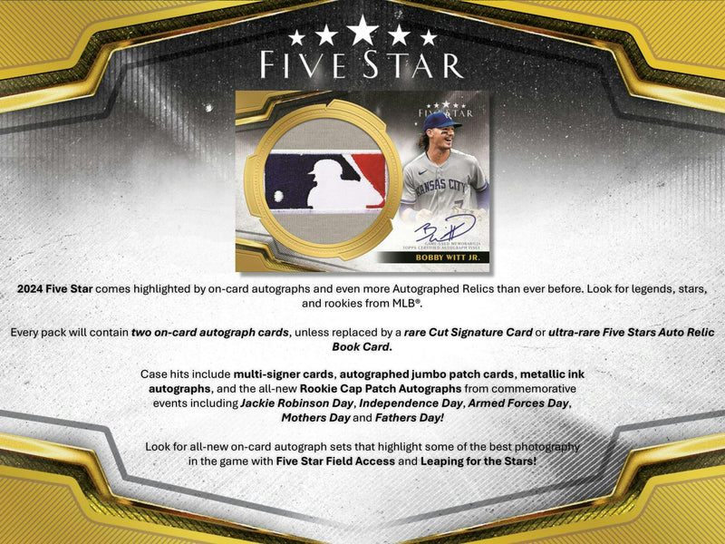 2024 Topps Five Star Baseball Hobby Box (Two On-Card Autographs Per Box)