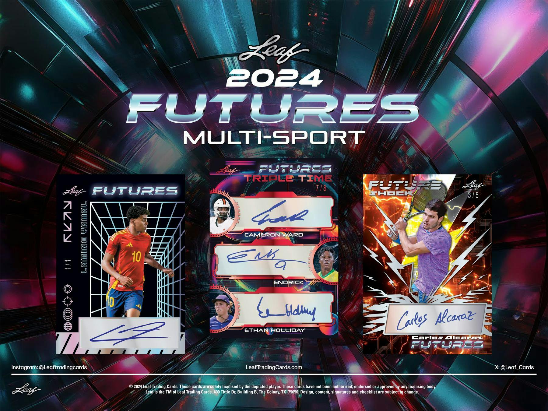 2024 Leaf Futures Multisport Blaster Box (1 Auto) Jayden Daniels, Yamal, Travis Bazzana
