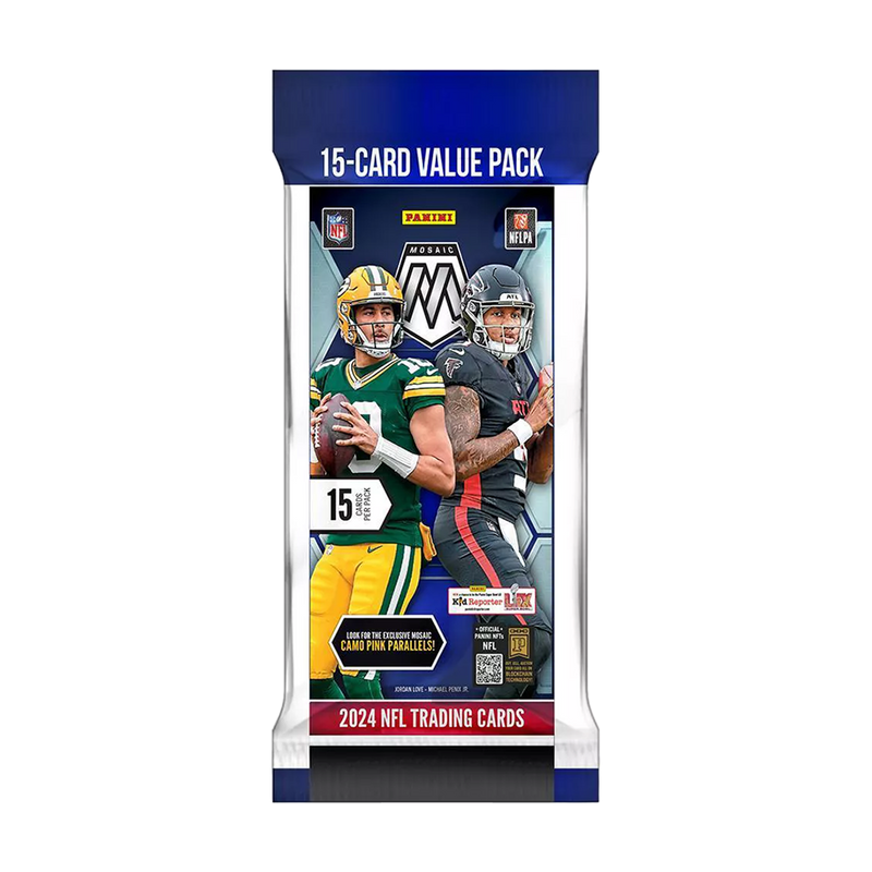 ONE PACK of 2024 Panini Mosaic NFL Football Fat Pack (Value or Cello)