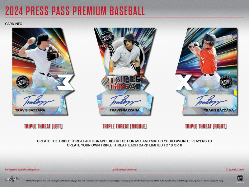 2024 Leaf Press Pass Premium Baseball Hobby Box (5 Autos) ELy, Ichiro, Pujols, Skenes, More!