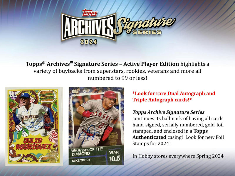 2024 Topps Archives Signature Series Baseball Hobby Box (1 Auto/Box)