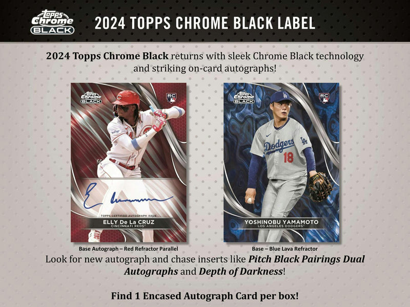 CASE OF 2024 Topps Chrome Black Baseball Hobby 12-Box Case