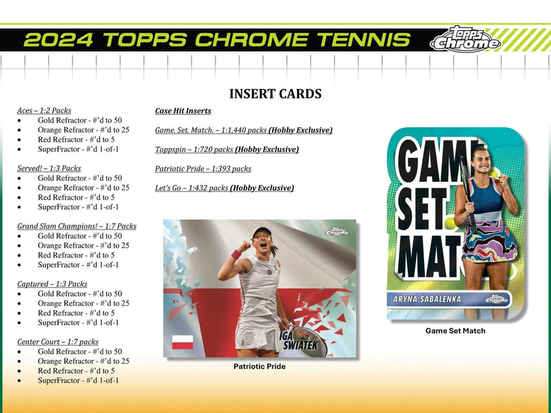 2024 Topps Chrome Tennis Hobby Box (3 Autographs)