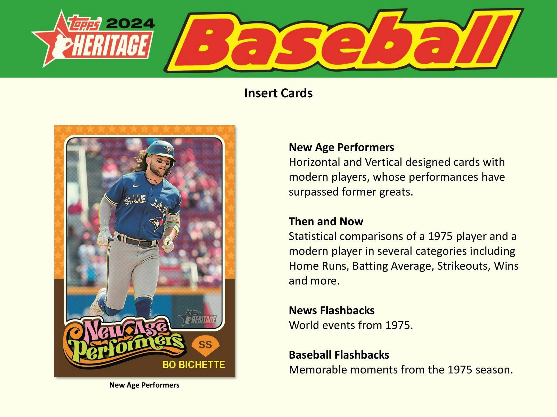 4 Pack Lot of 2024 Topps Heritage Baseball Hobby (4 Packs)