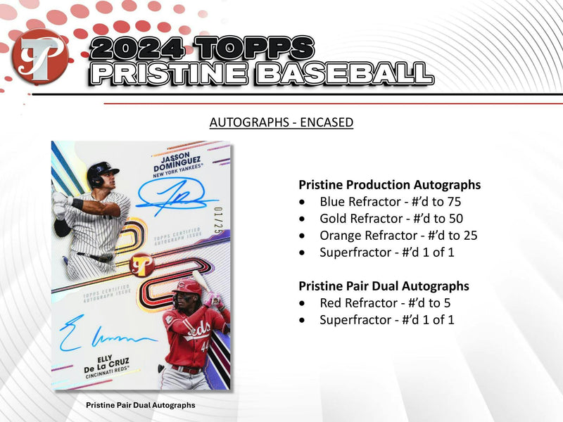 ONE PACK of 2024 Topps Pristine Baseball Hobby Box ( Elly or Skenes RC??)