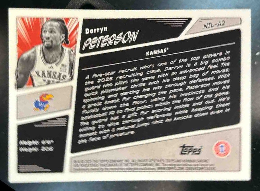 2025-26 Bowman Darryn Peterson Anime NIL #NIL-A2 SSP Kansas Jayhawks - Sports Cards