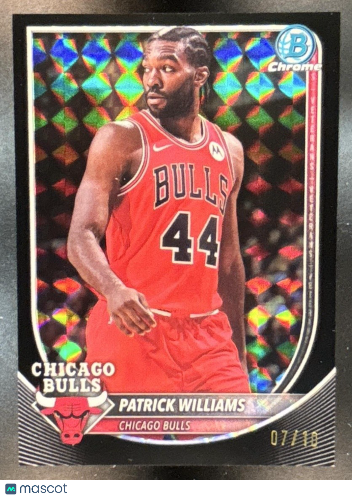 2025-26 Bowman Patrick Williams Chrome Black Geometric /10 #BCV-158 Bulls - Sports Cards