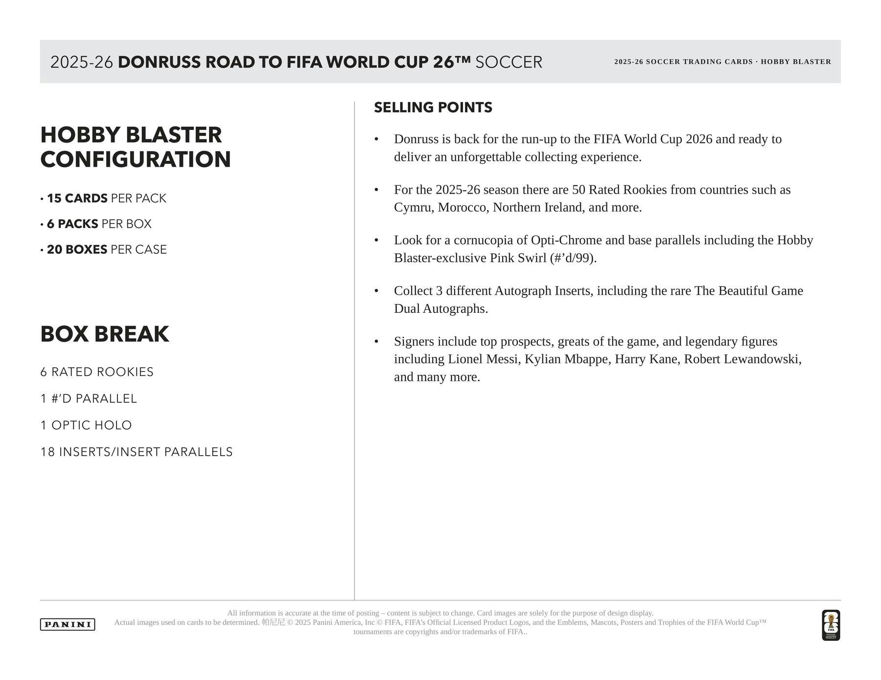 2025/26 Panini Donruss Road to FIFA World Cup Soccer Blaster Hobby Box (Kaboom! Inserts!) - Soccer