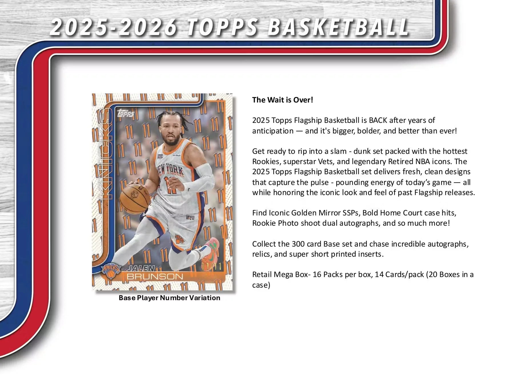 2025/26 Topps Basketball Mega Box (16 Packs) - Mega Box