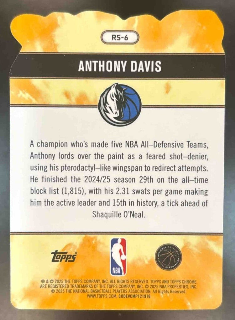 2025-26 Topps Chrome Anthony Davis Rock Stars #RS-6 SSP Dallas Mavericks - Sports Cards