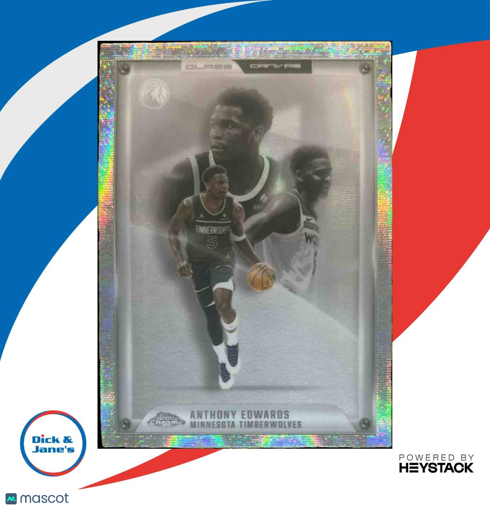 2025-26 Topps Chrome Anthony Edwards Glass Canvas SSP Minnesota Timberwolves - Sports Cards