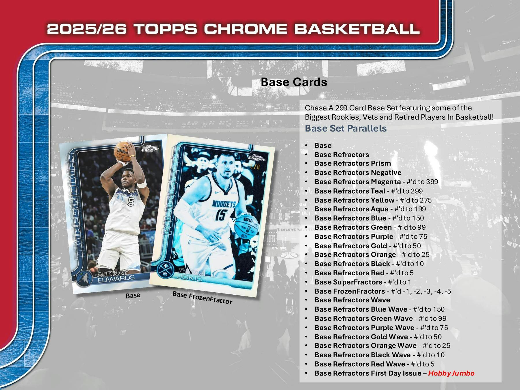 2025/26 Topps Chrome Basketball Mega Box (18 Inserts include 10 X-Fractors) Dec 18th - NBA Mega Box