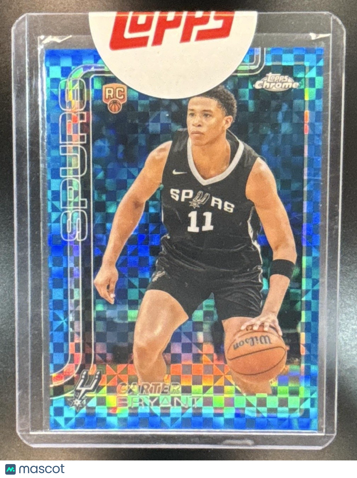 2025-26 Topps Chrome Carter Bryant Blue X-Fractor #264 RC San Antonio Spurs - Sports Cards