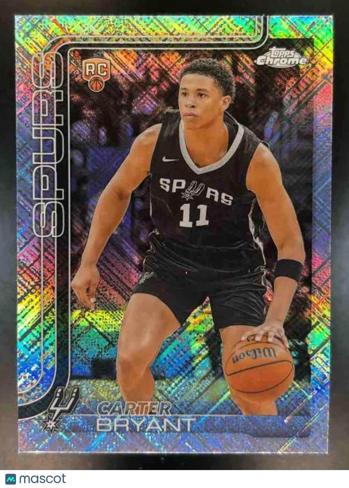 2025-26 Topps Chrome Carter Bryant Skylight Refractor #264 RC San Antonio Spurs - Sports Cards