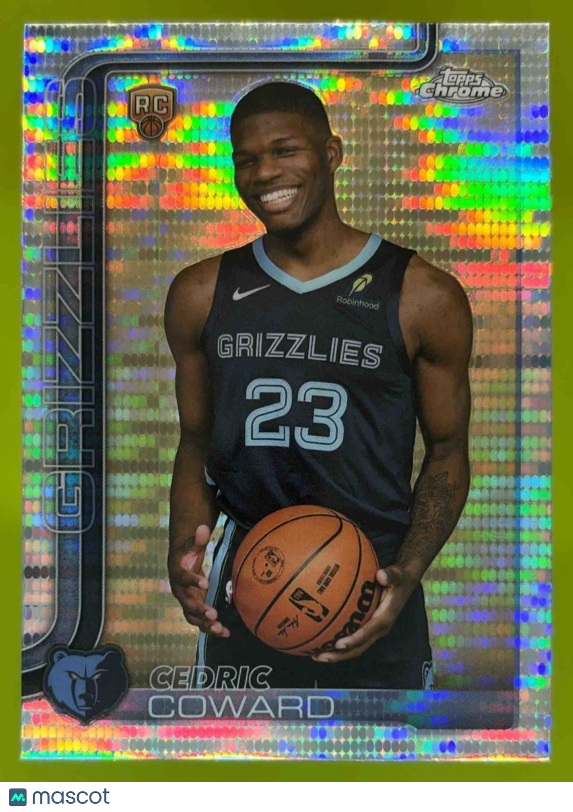 2025-26 Topps Chrome Cedric Coward Prism Refractor #261 RC Memphis Grizzlies - Sports Cards