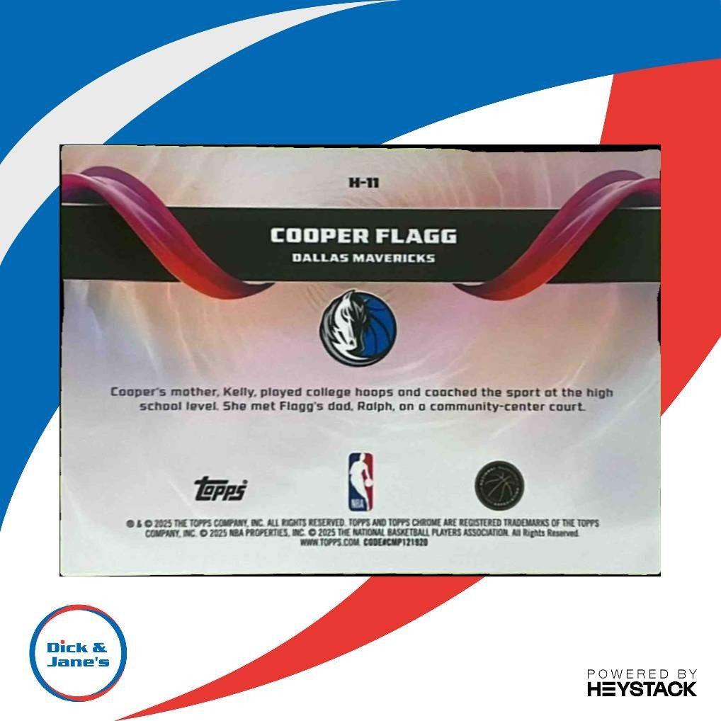2025-26 Topps Chrome Cooper Flagg Helix #H-11 RC SSP Dallas Mavericks - Sports Cards