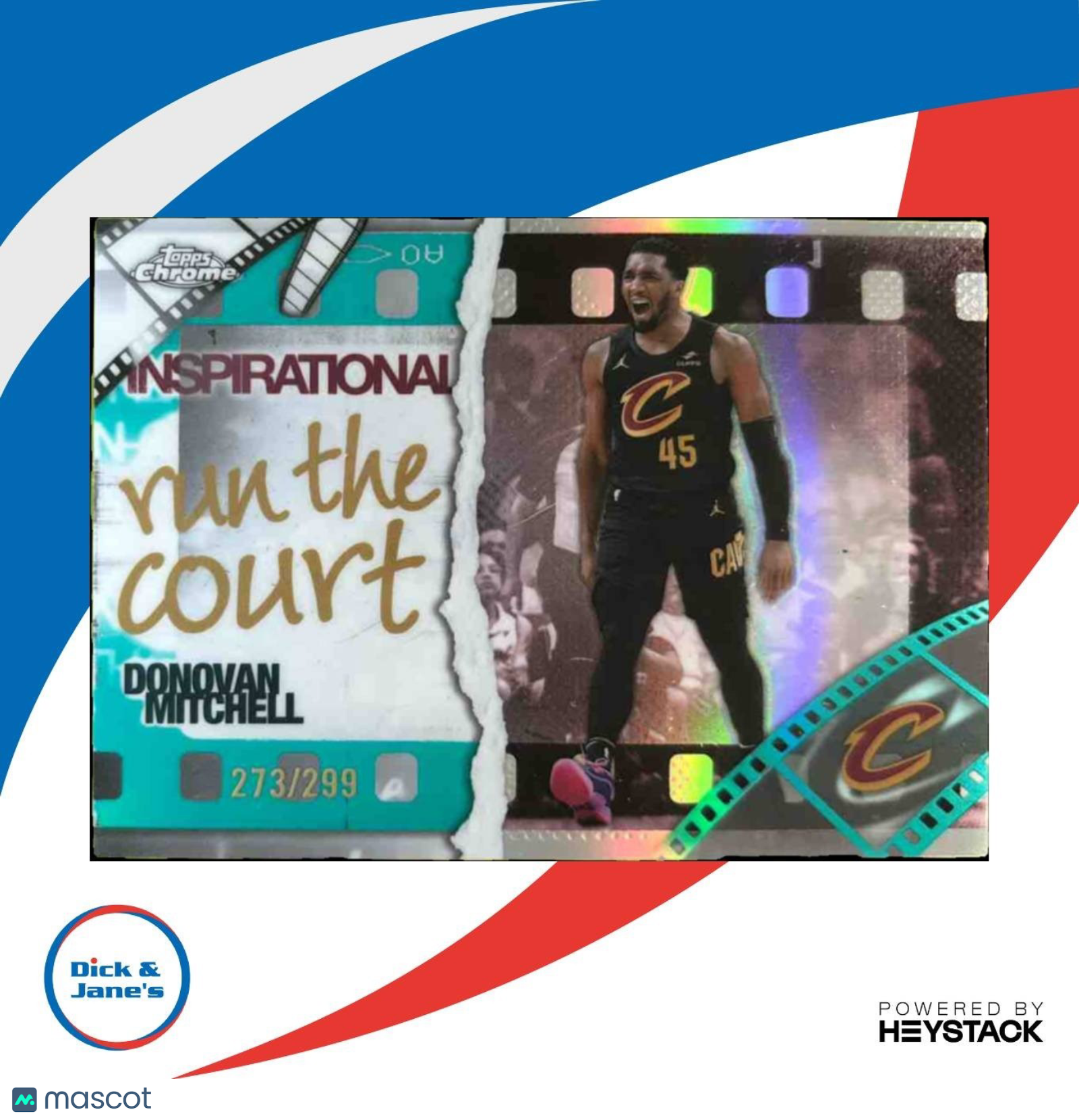 2025-26 Topps Chrome Donovan Mitchell Inspirational Teal /299 Cavaliers - Sports Cards
