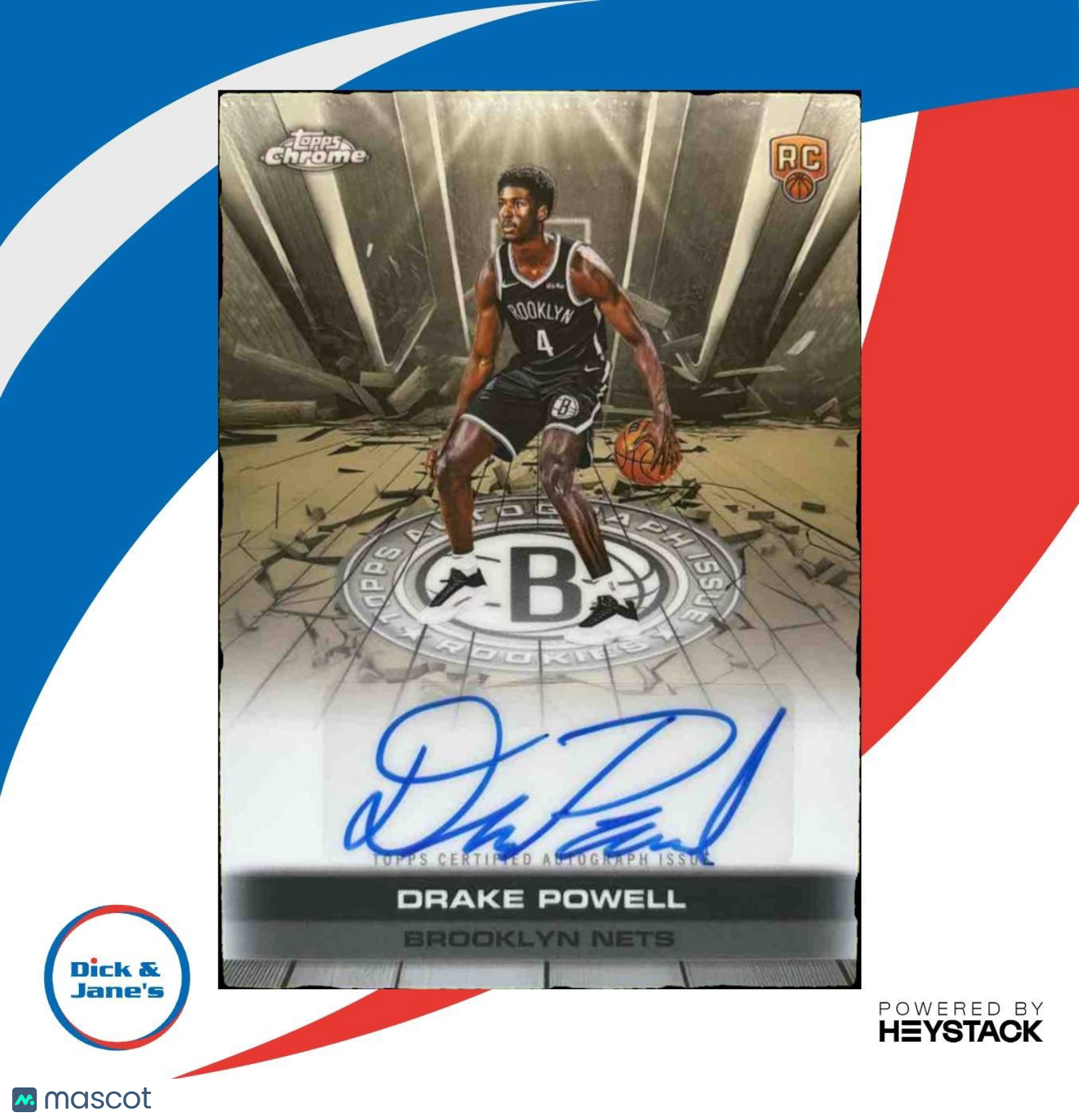 2025-26 Topps Chrome Drake Powell Certified Auto Issue RC Brooklyn Nets - Sports Cards