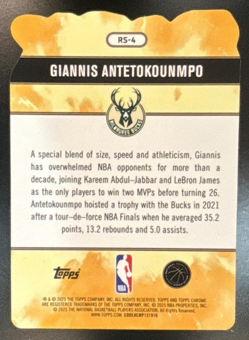 2025-26 Topps Chrome Giannis Antetokounmpo Rock Stars #RS-4 SSP Milwaukee Bucks - Sports Cards