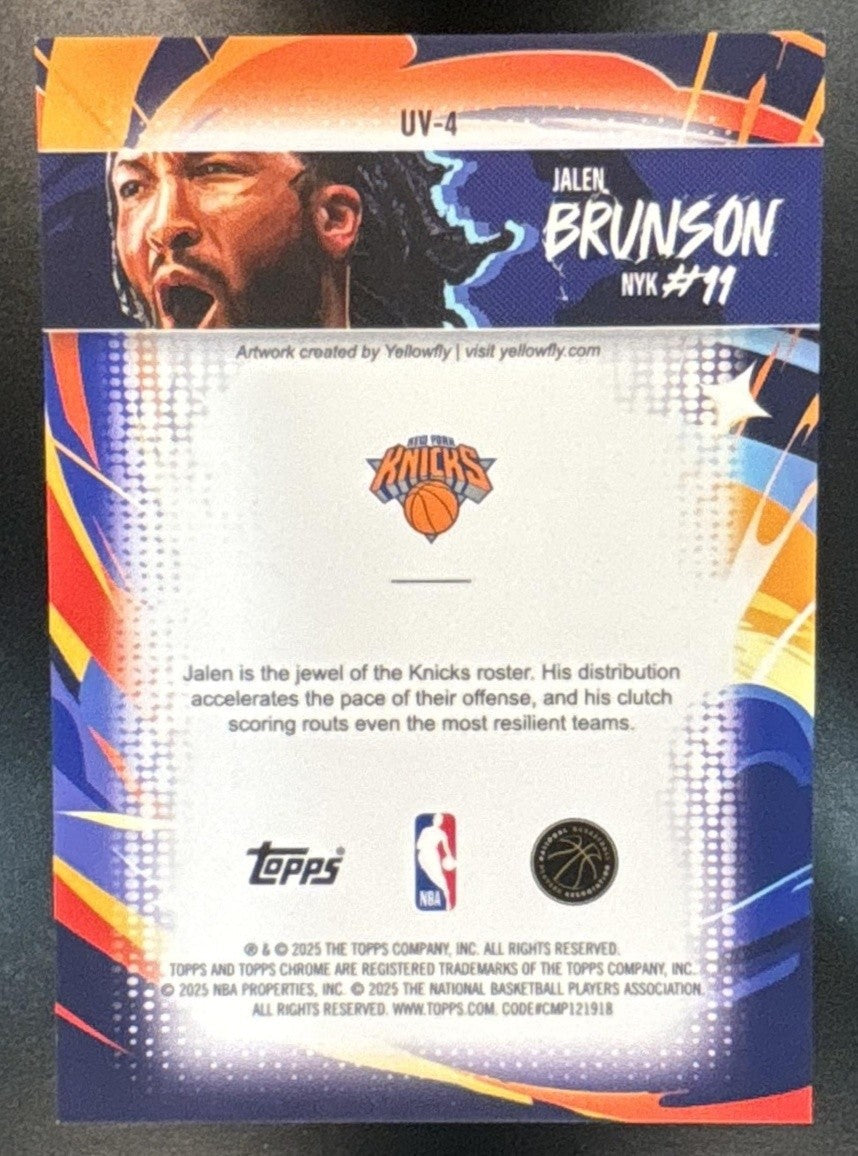 2025-26 Topps Chrome Jalen Brunson Ultra Violet All-Star #UV-4 SSP Case Hit! - Sports Cards