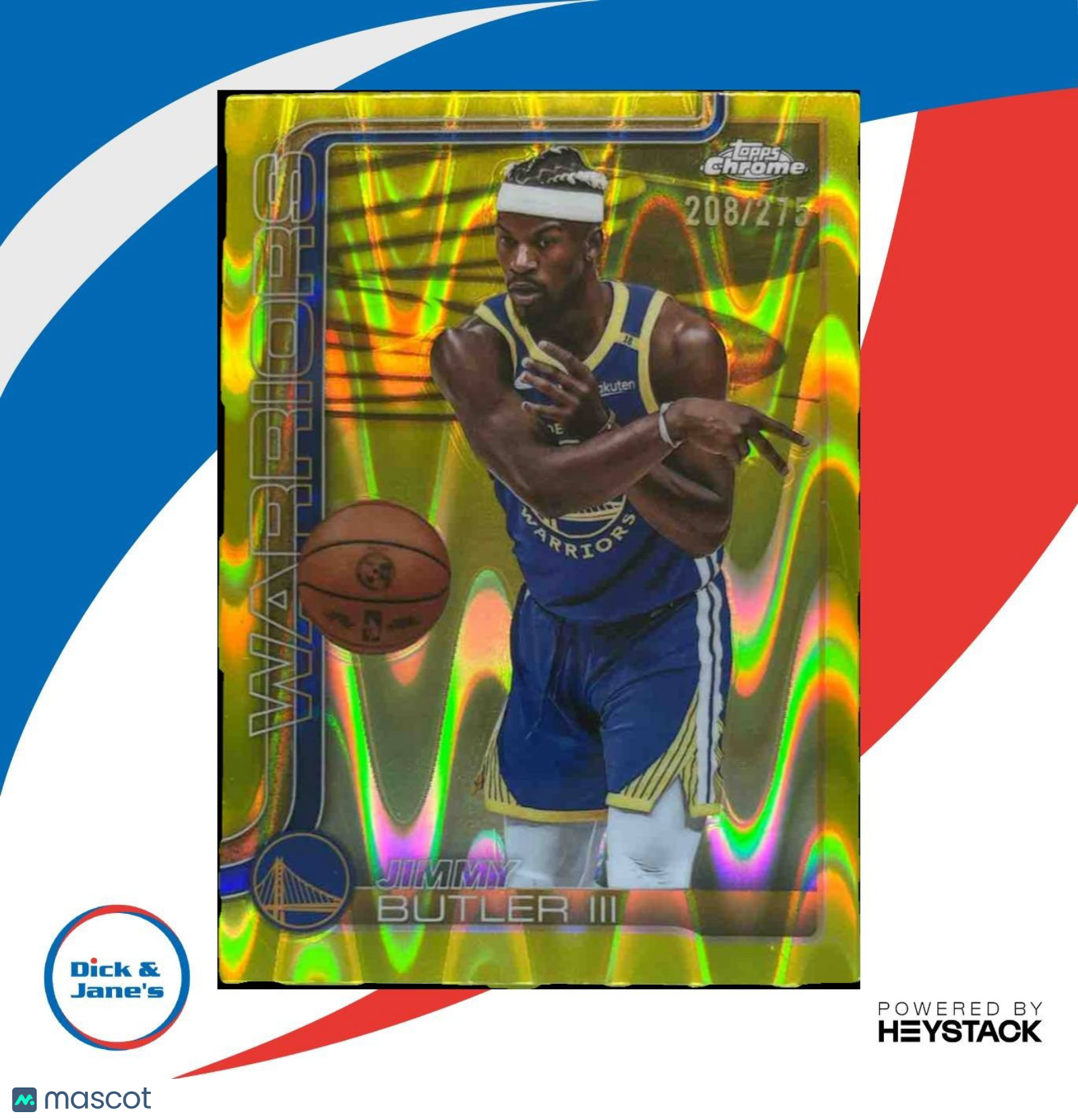 2025-26 Topps Chrome Jimmy Butler III RayWave Yellow /275 #209 Warriors - Sports Cards