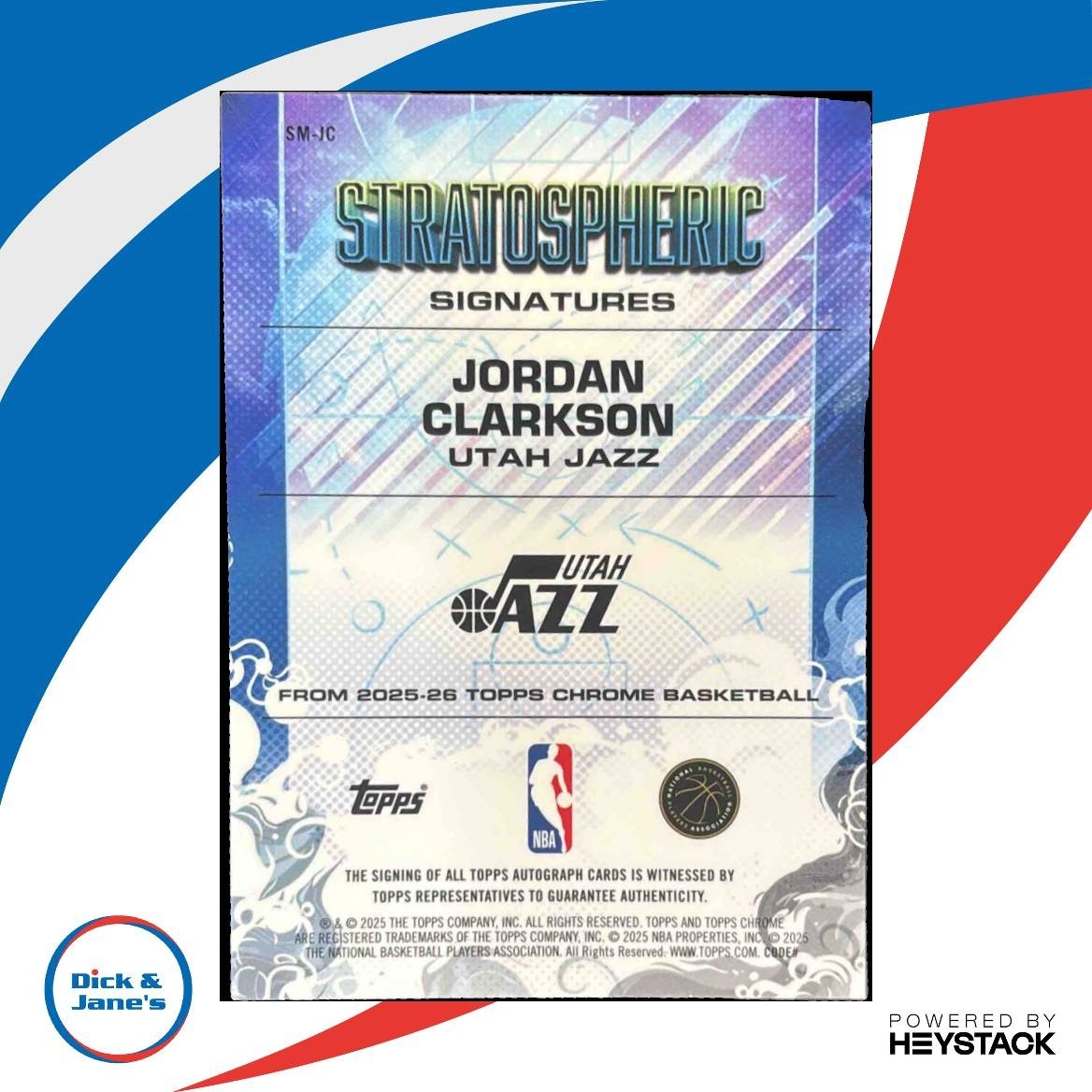 2025-26 Topps Chrome Jordan Clarkson Stratospheric Signature #SM-JC Auto Jazz - Sports Cards