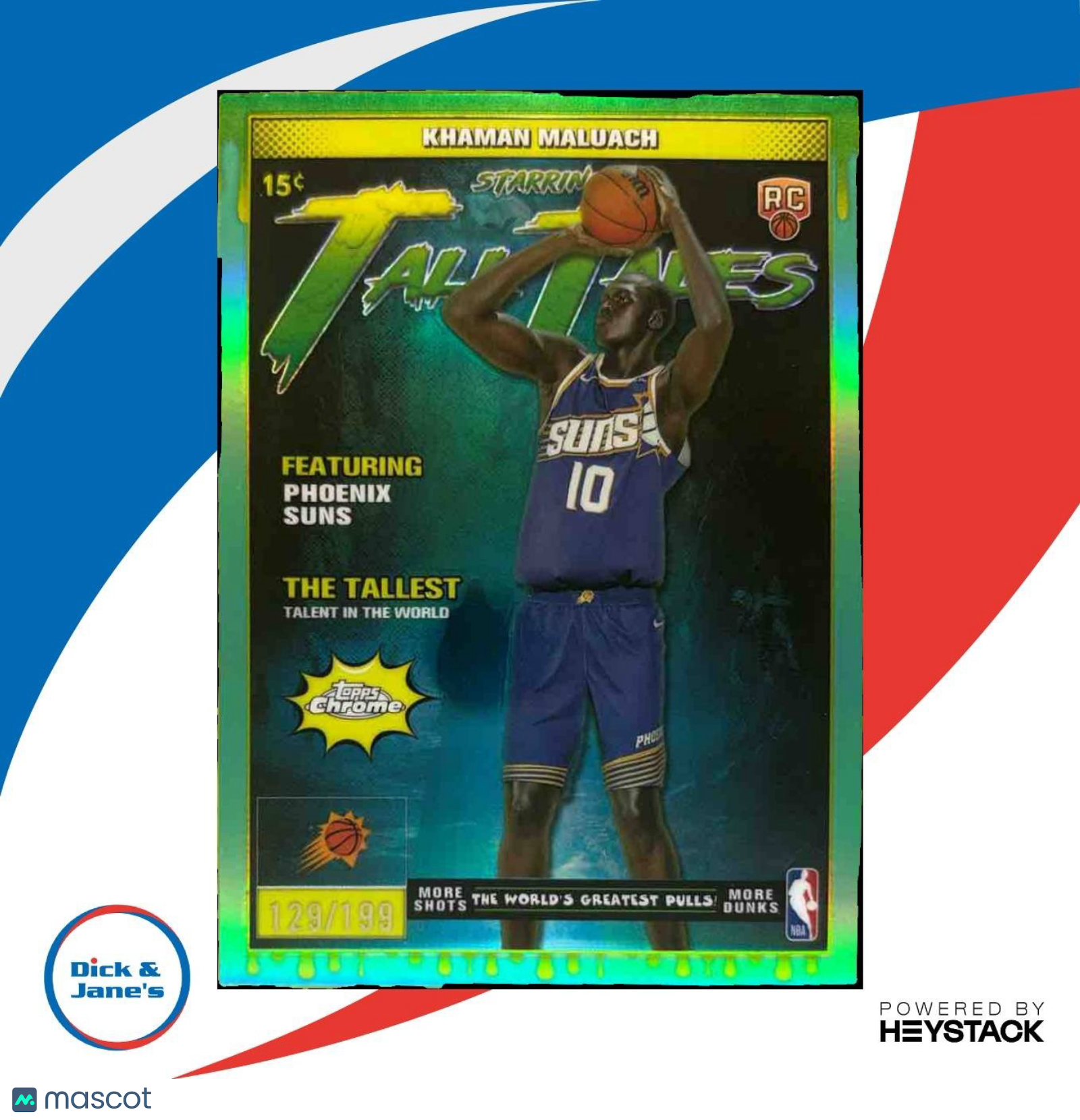 2025-26 Topps Chrome Khaman Maluach Tall Tales Aqua /199 #TT-17 RC Phoenix Suns - Sports Cards