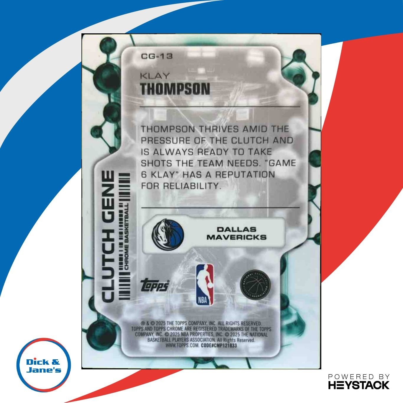 2025-26 Topps Chrome Klay Thompson Clutch Gene Purple /75 Dallas Mavericks - Sports Cards