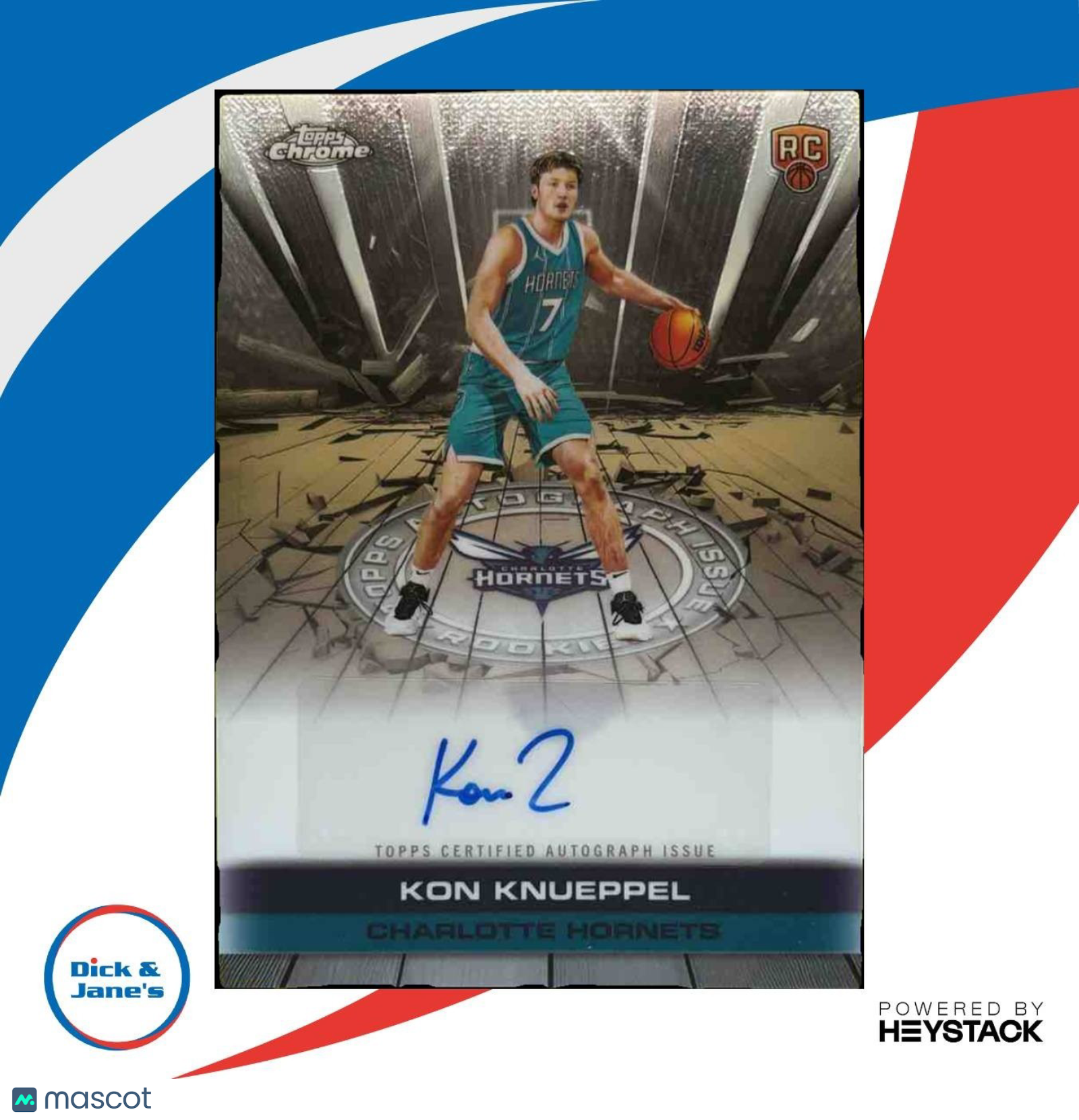 2025-26 Topps Chrome Kon Knueppel Certified Auto Issue Rookies RC Hornets - Sports Cards