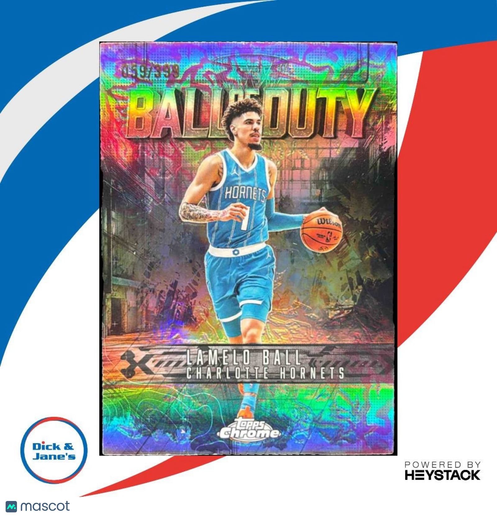 2025-26 Topps Chrome LaMelo Ball of Duty Magenta Refractor 59/399 #BD-13 Hornets - Sports Cards
