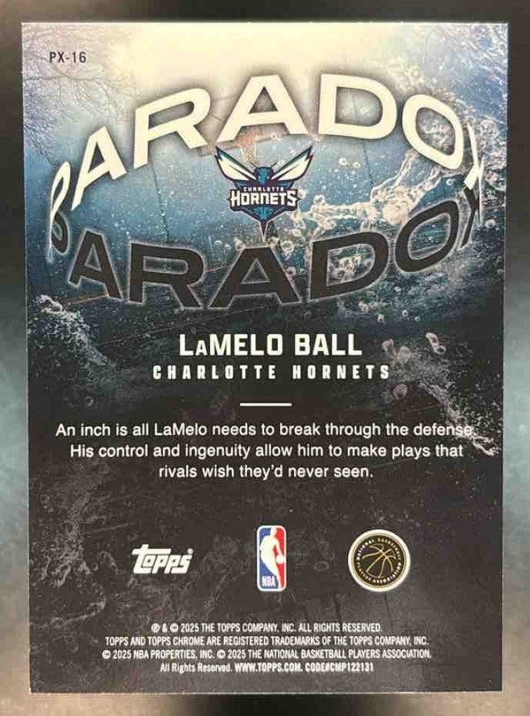 2025-26 Topps Chrome LaMelo Ball Paradox #PX-16 SSP Charlotte Hornets - Sports Cards