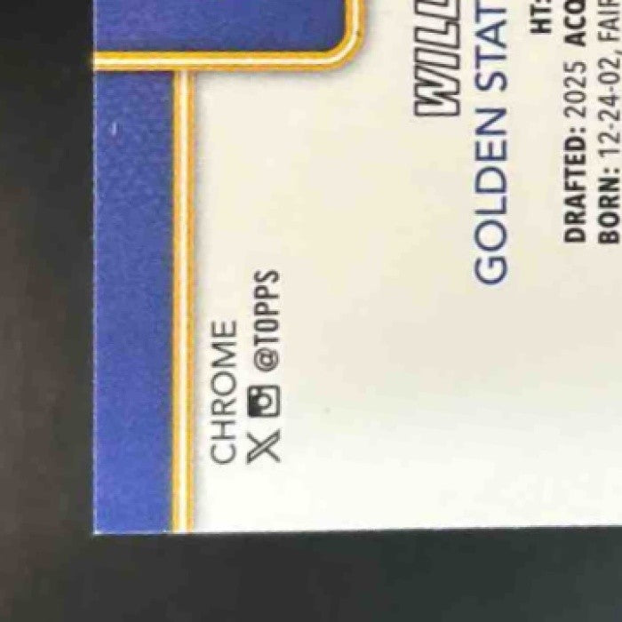 2025-26 Topps Chrome Will Richard Skylight #287 RC Golden State Warriors - Sports Cards
