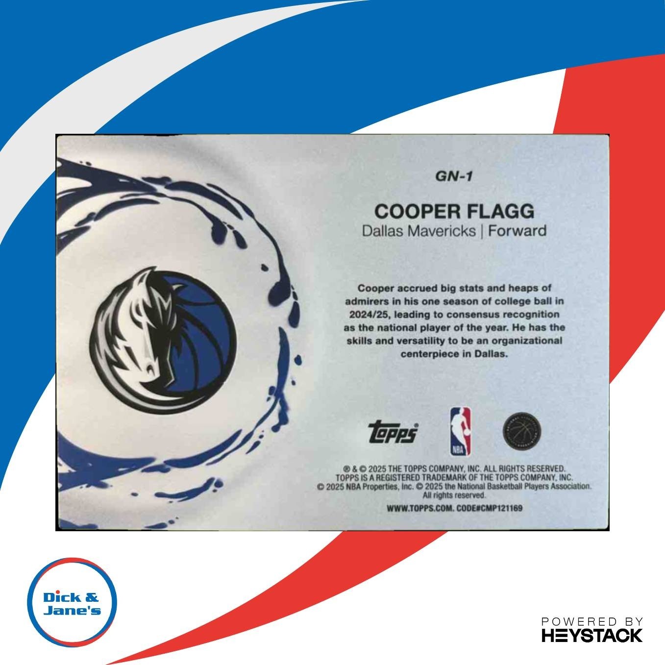 2025-26 Topps Cooper Flagg Generation Now #GN-1 RC Dallas Mavericks - Sports Cards