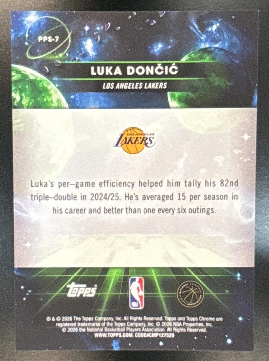 2025-26 Topps Cosmic Chrome Luka Doncic Planetary Pursuit Sun Los Angeles Lakers - Sports Cards