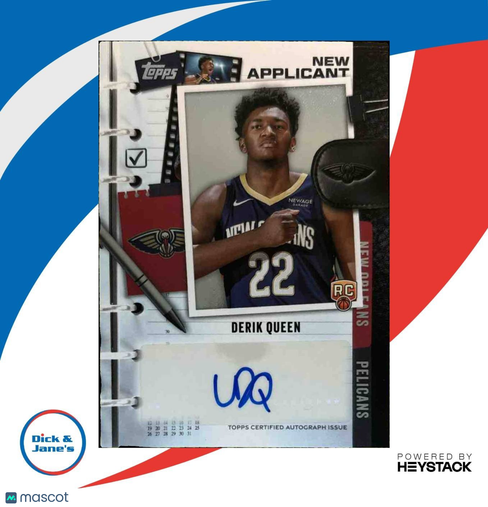 2025-26 Topps Derik Queen New Applicants Auto #NA-DK RC Orleans Pelicans - Sports Cards