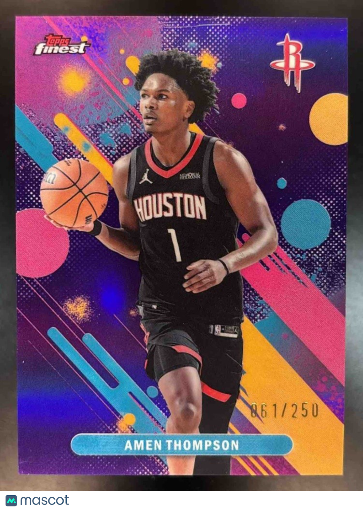 2025-26 Topps Finest Amen Thompson Purple Refractor /250 #91 Houston Rockets - Sports Cards